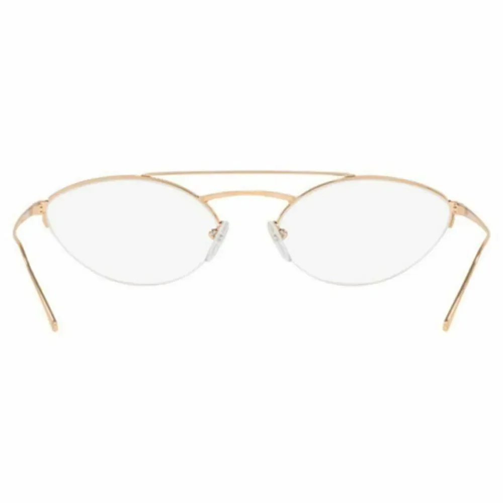 Prada Oval Eyeglasses Pink Gold W/Demo Lens